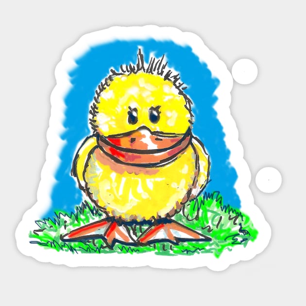 Patico, the little duck Sticker by Marisa-ArtShop